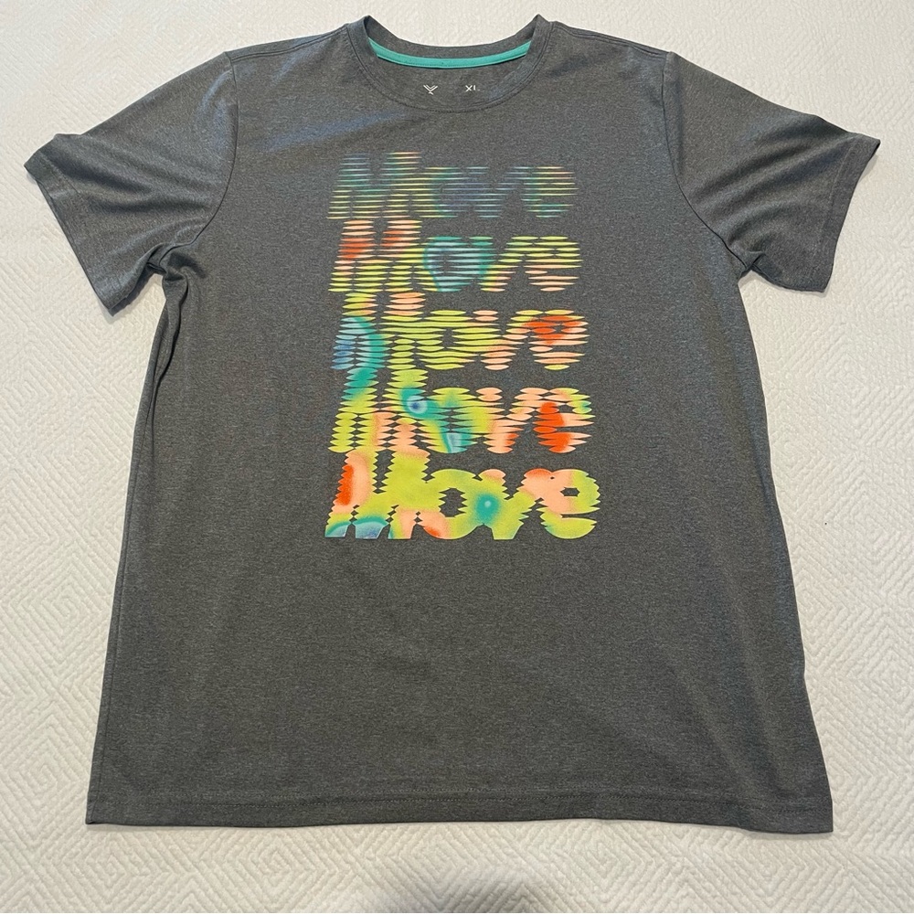 Xersion t-shirt, gray, “move,” boy’s XL